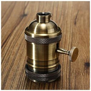 E26/E27 Retro Vintage Industrial Edison Bulb Lamp Socket with Switch-Bronze-DENUOTOP