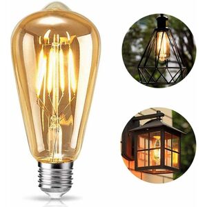 DENUOTOP Edison Vintage Light Bulb, Edison led Lamp E27 4W Warm Light Vintage Antique Light Bulb Retro Filament Lamp for Nostalgia and Retro Lighting in Home