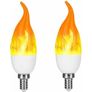 Groofoo - Flame Bulb Fire Effect Bulb led Bulbs for Home Lighting led Screw Bulb led Candle Bulbs, 2pack