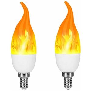 Denuotop - Flame Bulb Fire Effect Bulb led Bulbs for Home Lighting led Screw Bulb led Candle Bulbs, 2pack