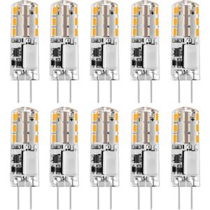 Aougo - G4 led Bulbs 12V ac/dc Warm White 3000K 120LM,2W,15-20W G4 Halogen jc Type Bi-pin Replacement Capsule Energy Saving,Non Dimmable Light(10 pcs)