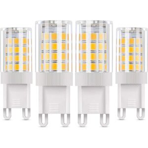 AOUGO G9 LED Light Bulb, 5W Equivalent to 50W Halogen Lamps, 4 PCS Warm White 3000K LED Lamps, 360° Beam Angle, AC85-220V, 360LM, Not Dimmable