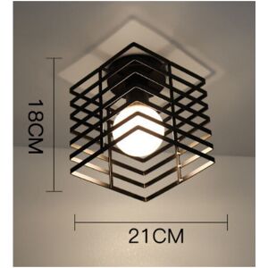 Denuotop - Geometric Wrought Iron Wall Lamp for Living Room Kitchen Loft Dining Room Cafe (Bulb Not Included) Seven Layers Square White Light E27