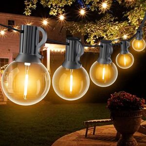 Outdoor String 5m G40 Outdoor String Light with E12 10+1 led IP45 Bulbs Waterproof, Warm White Chain Outdoor Light for Patio Party Wedding - Groofoo