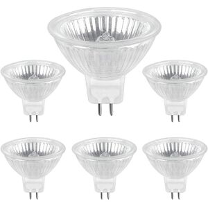 AOUGO Halogen Bulb GU5.3 50W 12V, 800lm Warm White 2700K Dimmable, Halogen Spotlight Bulb MR16, pack of 6