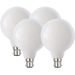 Harperliving - Harper Living 8 Watts G95 B22 bc Bayonet led Bulb Opal Globe Warm White 3000K Dimmable, Pack of 4