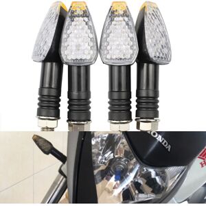 4pcs/set Universal Motorcycle Led Turn Signal Lights Long Short Blinkers Turn Signal Lights Amber Color Accessories Denuotop