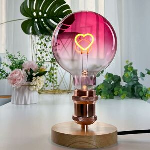 Groofoo - Led Bulb Large Globe Edison Light Bulb G125 Rose Color Heart Filament 2W Dimmable Specialty Decorative Bulb 220-240V E27