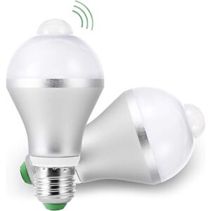 MUMU Led Bulbs E27 pir Motion Detector, 15W Intelligent Light Sensor 5700K Auto On/Off Pack of 2