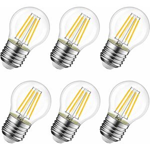 Langray - led Filament Bulb E27 G45, 6W Equivalent to 60W Vintage Halogen Bulb, Warm White 600Lm 2700K, Not Dimmable, Pack of 6.
