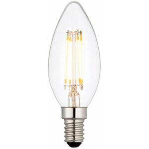 LOOPS LED Filament Lamp Bulb 4W Candle Shaped E14 LED Clear Glass 2700k Warm White