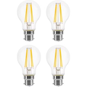 Lowenergie - led Filament Light Bulb A60 gls Traditional Bulb B22 Bayonet 4.5w equiv brightness 60w Warm White 2700K Energy Saving - Pack of 4