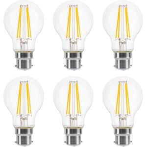 Lowenergie - led Filament Light Bulb A60 gls Traditional Bulb B22 Bayonet 6.6w equiv brightness 100w Warm White 2700K Energy Saving - Pack of 7