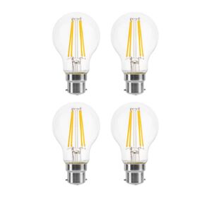 Lowenergie - led Filament Light Bulb A60 gls Traditional Bulb E27 Screw 6.6w equiv brightness 100w Warm White 2700K Energy Saving - Pack of 4