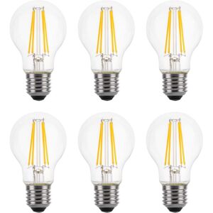 Lowenergie - led Filament Light Bulb A60 gls Traditional Bulb E27 Screw 6.6w equiv brightness 100w Warm White 2700K Energy Saving - Pack of 7