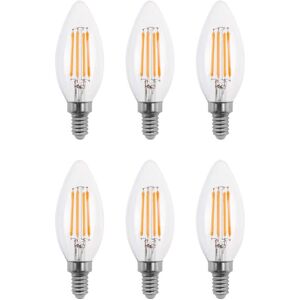 Lowenergie - led Filament Light Bulb C37 Candle Bulb E14 Screw 3.5w equiv brightness 50w Warm White 2700K Chandelier Energy Saving - Pack of 6