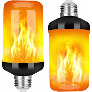 Héloise - led Flame Effect Bulb, 4 Upgraded Modes, Christmas Decor Lights, Flickering Fire, E26 Base Flame Bulb with Upside Down Effect (2 Pack)