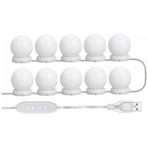 MUMU LED Makeup Mirror Lighting Kit, 10 Dimmable Bulbs, Dimmable LED Lighting Kit with USB Port, 10 Brightness Levels, 3 Color Modes, for Makeup Lights,