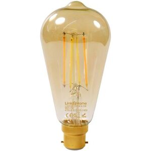 Link2home - Wi-Fi led bc B22 Pear Filament Dimmable Bulb, White 470 lm 4.5W