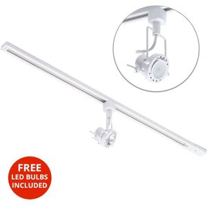 Litecraft - 1M Kitchen Track Light With 1 Greenwich Fixture & led Bulb - White