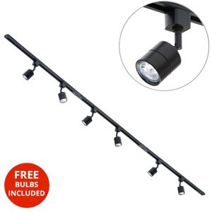 3M Kitchen Track Light With 6 Soho Fixture & led Bulbs - Black - Litecraft