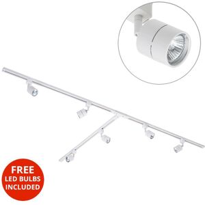 3M t Shape Track Light With 6 Soho Fixture & led Bulbs - White - Litecraft