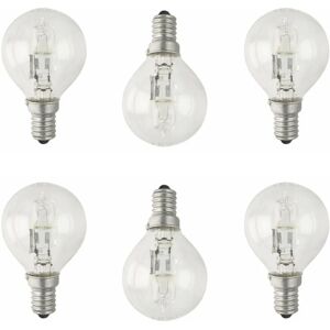 Litecraft - Light Bulb E14 Small Edison Screw Eco Halogen Mini Globe Lamp - 6 Pack