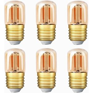 AOUGO Mini Tubular led Light Bulb, 1W T28 Edison led Filament Bulb E27 Screw Base 2200K Super Warm White Bulb for Decorative‎ 80 lm non-dimmable (amber