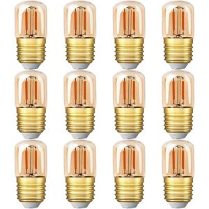 AOUGO Mini Tubular led Light Bulb, 1W T28 Edison led Filament Bulb E27 Screw Base 2200K Super Warm White Light Bulb for Decorative Non Dimmable (Amber