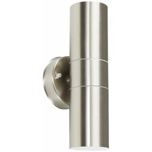Valuelights - Outdoor Up & Down Wall Light in Stainless Steel + 3W led Dusk to Dawn Bulb - Add led Bulbs
