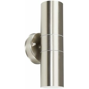 VALUELIGHTS Outdoor Up & Down Wall Light in Stainless Steel + 3W led Dusk to Dawn Bulb - No Bulbs