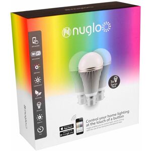 ASAB Nuglo LED Multi Colour Changing Bulbs 3 Pack App Controlled Light WiFi Timer