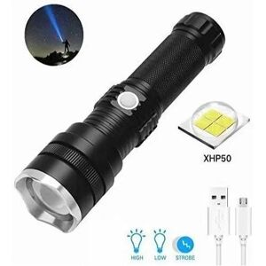 Denuotop - Rechargeable led Flashlight, Super Bright XHP50 1800Lumens Tactical Zoomable Torch 3 Modes Waterproof Flashlight Torch for Camping, Hiking