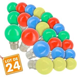 Denuotop - Set of 24 led bulbs E27 Eq 1W Outdoor guinguette garland