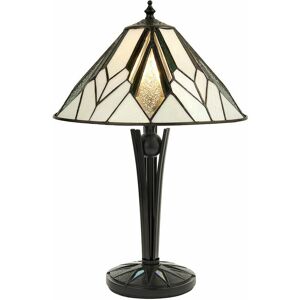 LOOPS Small Tiffany Glass Table Lamp - Art Deco Style - Requires 40W E14 Golf Bulb led