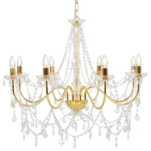 SWEIKO Chandelier with Beads Golden 8 x E14 Bulbs VDTD23204