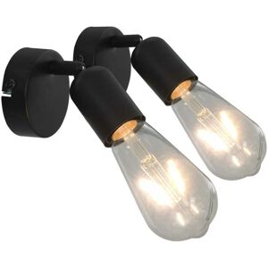 SWEIKO Spot Lights 2 pcs with Filament Bulbs 2 w Black E27 VDFF23010UK