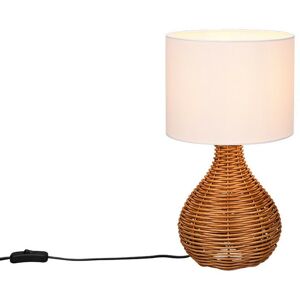 TRIO LIGHTING Trio Sprout Modern Table Lamp with Round Shade natural finish