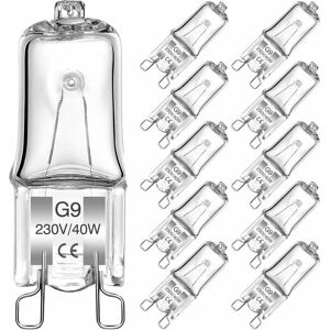 DENUOTOP G9 Halogen Bulbs, 40W Transparent Capsule Halogen Lamp G9 Bulbs 2 Pin Warm White 2700K for Ceiling Light, Chandeliers, Countertops, Cabinets, Closet