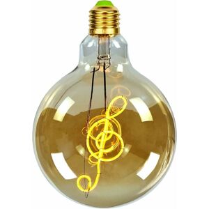 Groofoo - Vintage led Big Globe G125 4W 220/240V Alphabets Decorative Light Bulb Super Warm Yellow (Music)
