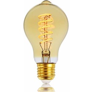 Groofoo - Vintage Style led Edison Bulb A60 4W 220/240V E27 Amber Spiral led Filament Bulb