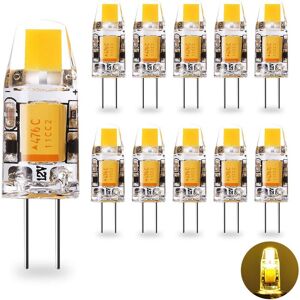 Mumu - 10 Pack G4 led Light Bulbs, G4 cob Energy Saving Wall Light, 12V ac/dc G4 1.2W Equivalent to 10W G4 Halogen, Warm White 2700K, 360° Beam Angle