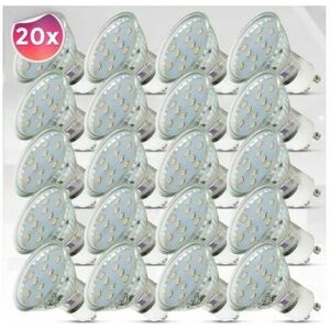 Dewdat - 20x energy-saving GU10 led bulbs, 3 watts, replaces 35 watts of halogen