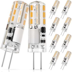 BEIJIYI G4 LED Bulb, 1.4W Equivalent to 10W Halogen Lamp, AC/DC 12V, Warm White 3000K, 100LM, Non-Dimmable, Energy Saving, 360° Beam Angle - 10 Pieces