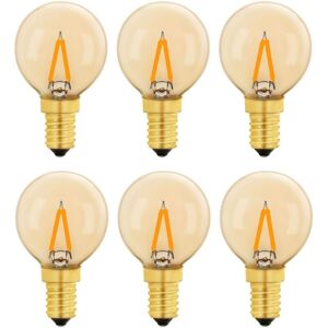 BEIJIYI G40 Vintage Mini E14 LED Light Bulb 1W, 10W Amber E14 Replacement Edison Bulb for Decorative Lights, Warm White 2200K, Non-Dimmable, 6-Pack