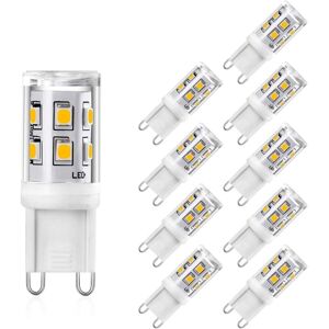 BEIJIYI G9 LED Bulb 2W Equivalent, 20W 25W G9 Halogen Bulb, 3000K Warm White, CRI 80, 200lm, 360 Degree Beam Angle, AC 220-240V, Non-Dimmable, 10-Pack