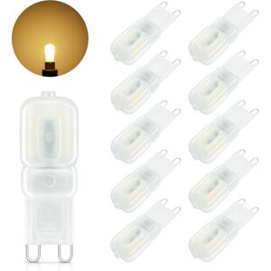 BEIJIYI G9 LED Bulb, 3W Equivalent to 30W Halogen Lamp, Warm White 3000K, 500LM, Flicker-Free G9 LED, 360° Beam Angle for Bedroom, Living Room, Kitchen, 10