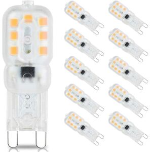 Beijiyi - G9 led Bulb Warm White 3000K, G9 3W Mini led Bulbs, Equivalent to 33W Halogen Bulbs, 360 Degree Angle, AC220-240V, 10 Pack, Flicker Free