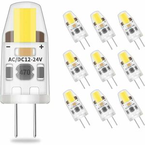 Dewdat - led G4 Dimmable Cool White Light Bulbs, 2W Equivalent 20W Halogen Lamp, 200LM No Flicker Energy Saving Light Bulb, ac/dc 12V-24V, G4 Bi-pin