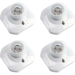 ZVD - Lot de 4 Douille Plafond E27 à Visser, Douille E27 Garage, ac 220-240V, Support Douille pour Ampoule led, Base Plafonnier Culot E27, Base de